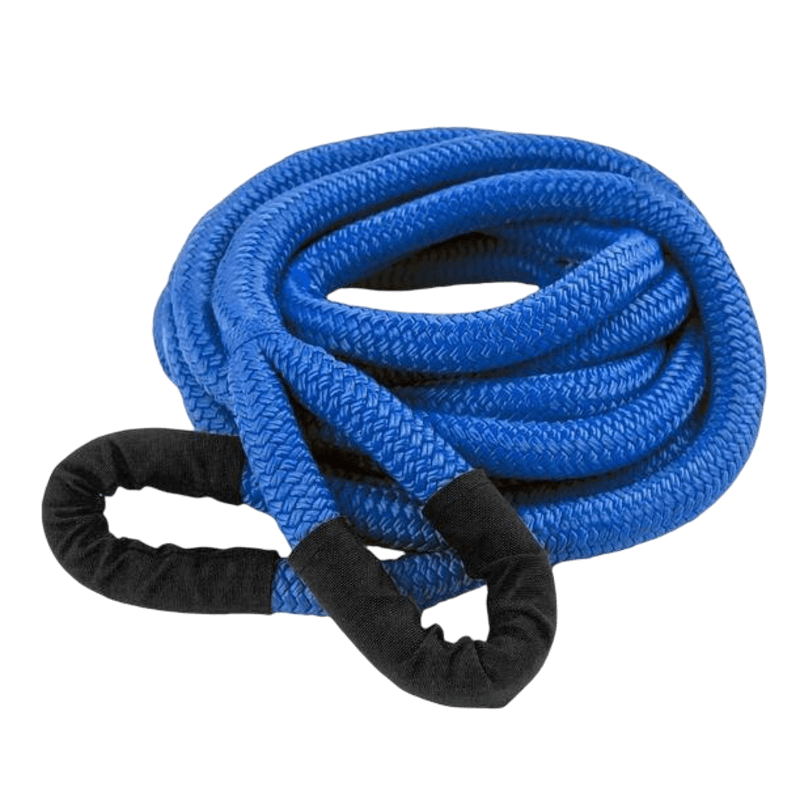 blue kinetic recovery rope with protective sleeves on both eyes