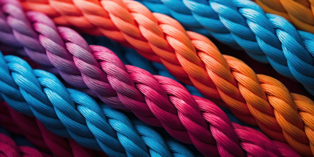 types of synthetic rope in various color