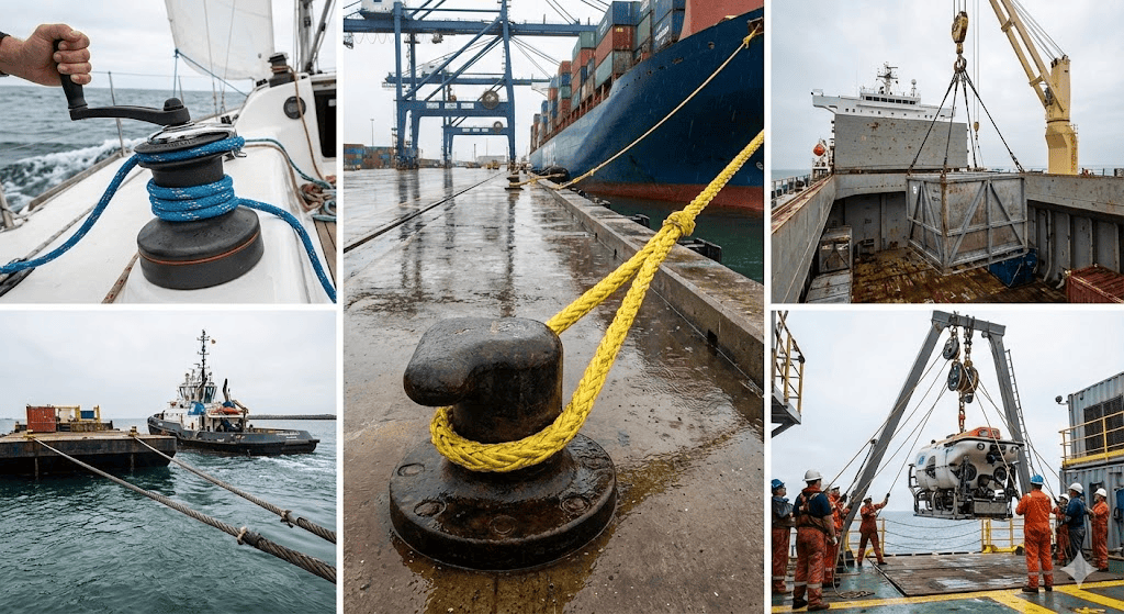 applicazioni di corde sintetiche marine