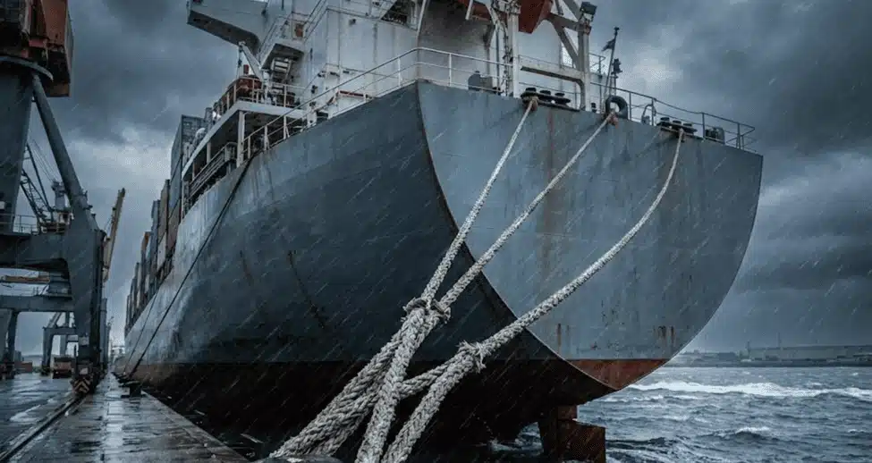 Duracordix - Your Trusted Supplier for High-Performance Synthetic Ropes | Mooring Operation 101: A Complete Guide to Safe Practices a container ship is docked by mooring ropes