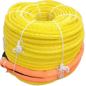 Cuerda de amarre amarilla hmpe de 12 hebras